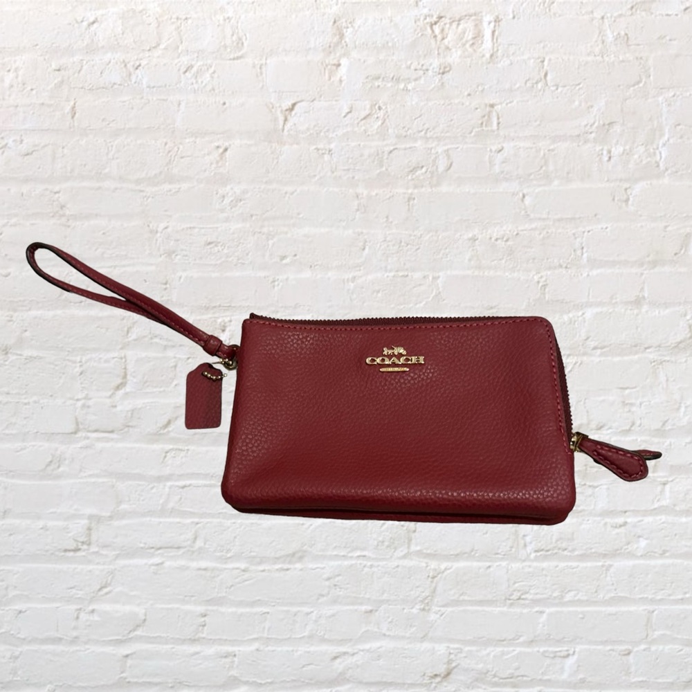 Like 🆕 Coach saturated magenta mini wristlet wallet pouch